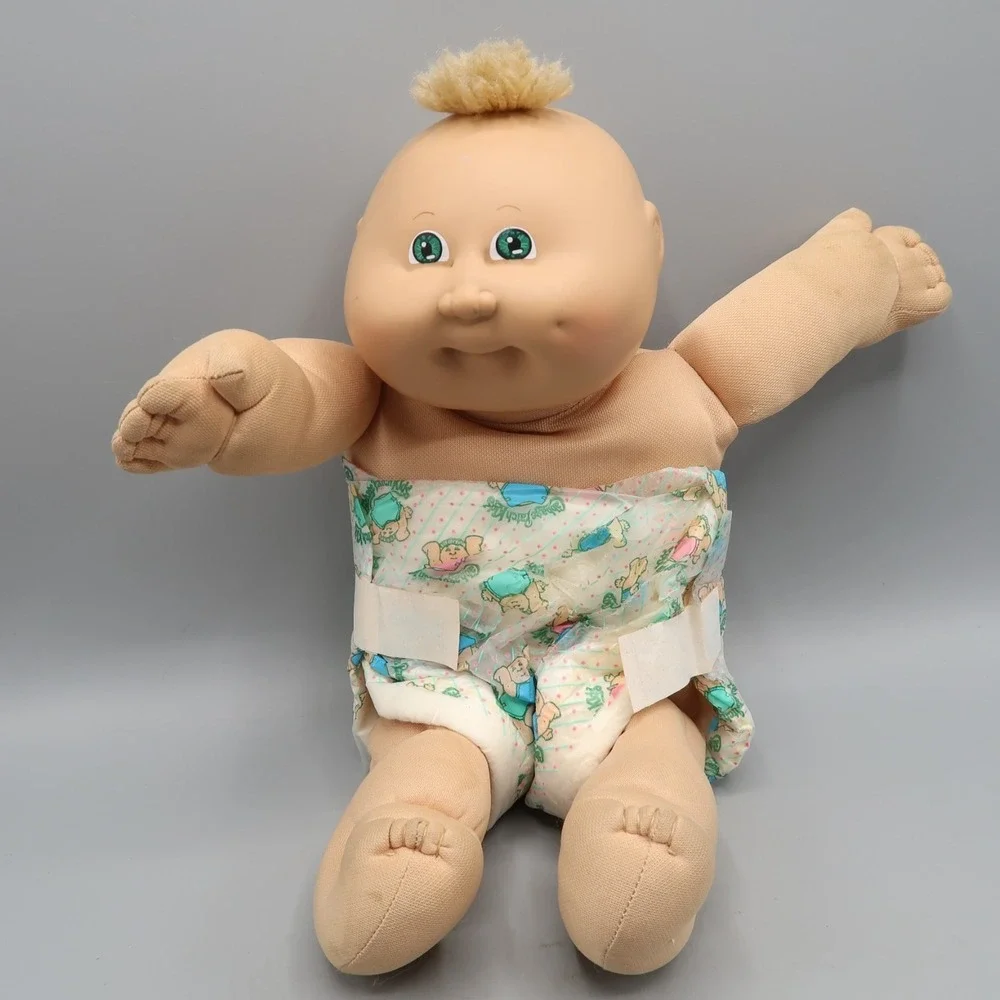 Vintage Cabbage Patch Kids 1982 Newborn Preemie Green Eyes Blonde Tuft mold #3